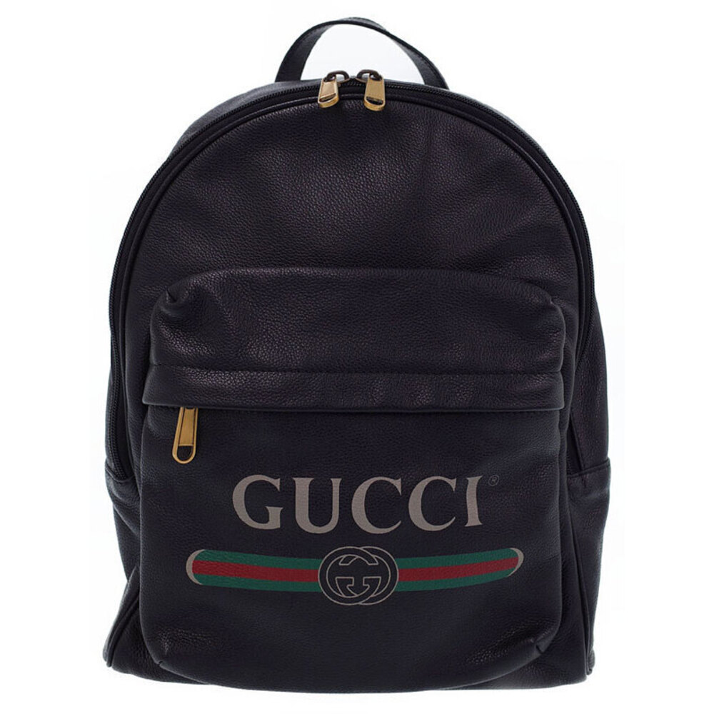 Gucci Leather Black Backpack Print - Picture 2 of 9